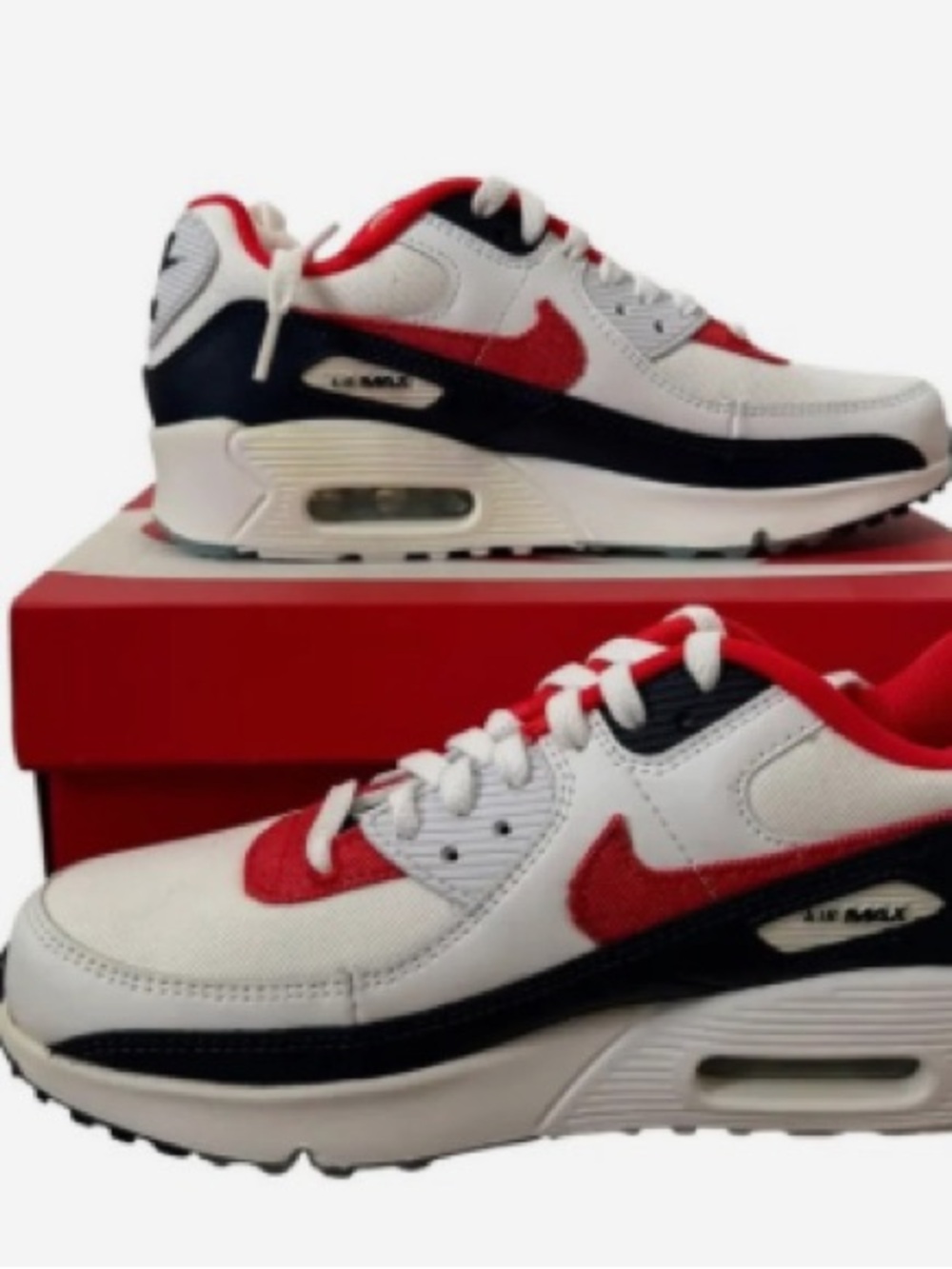 Nike White Red Black Air Max Low-Top Sneakers